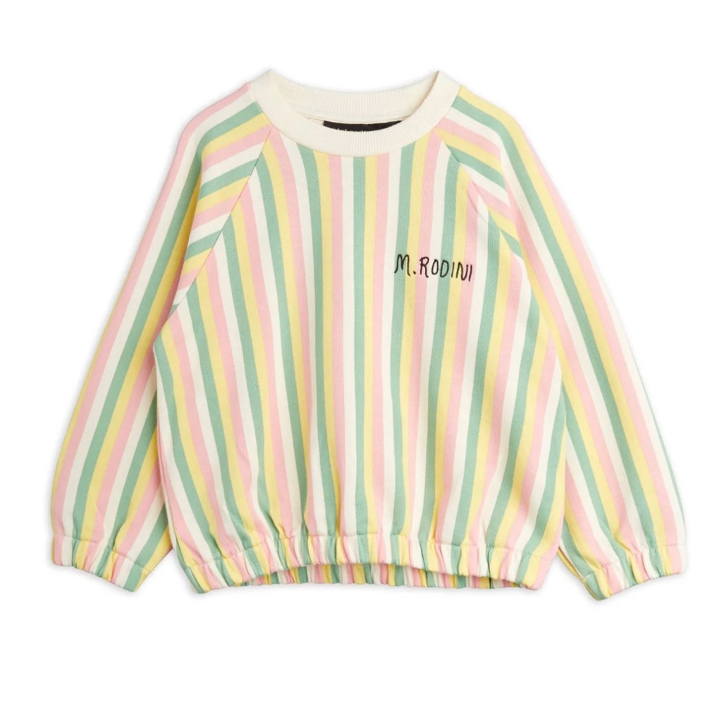 MINI RODINI PASTEL STRIPE SWEATSHIRT size 4-5yr old  retail $78